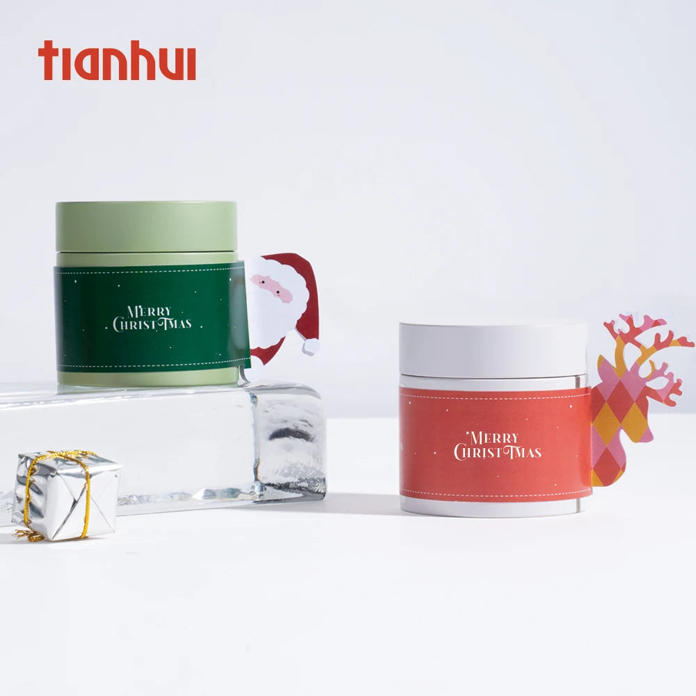 Tianhui Food Grade Airtight Cans Round Metal Tins for Christmas Gift Storage Tins