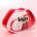 SW Hot Sale Custom Transparent Pouch Clear Waterproof PVC Zipper Lip Shape Transparent Toiletry Wash Storage Makeup Cosmetic Bag