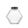 High-quality Hexagonal Glass Honey Jar with Stirring Rod Natural Bamboo Lid Alumina Lid Tin Can (Food Grade) MegaBDM