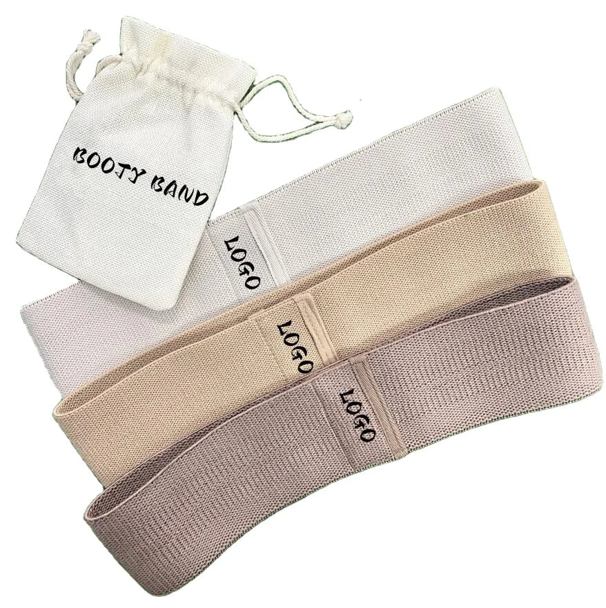 Custom LOGO Circle Loop Training Exercise Resistance Band Gym Squat Glute Butt Fabric Band Fitness Workout Cotton Hip Booty Band
