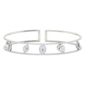 Ladies' 14K White & Rose Bracelet Gold 1.81ct Diamond Cuff Bangle Bracelet Baguette & Oval Round Diamonds Bracelet