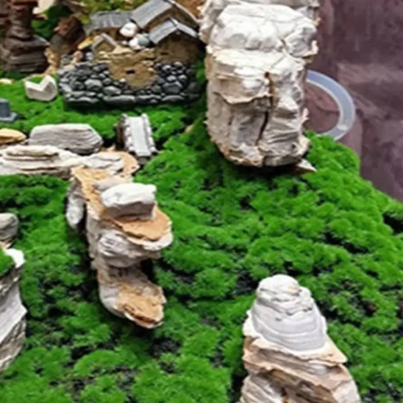 UV Resistant Artificial Moss Grass for Outdoor Landscaping and Event Decoration