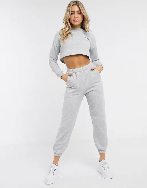 Streetwear Embroidery Logo Solid Color Terry Toweling Bodysuit Hoodie Tight Pants 2 Piece Jogging Tracksuits Set for Woman
