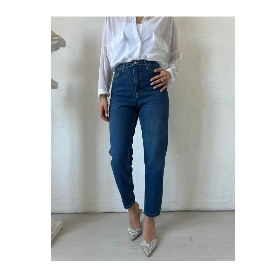 Women's Casual Cotton Straight Jeans Regular Denim Breathable Washable with Belt Cute Dresses for Girls Clothing