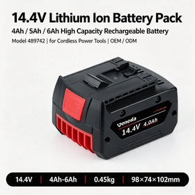 14.4V 4Ah 18650 Lithium Ion Replacement Battery Pack for Cordless Power Tools Direct Insert Slide Battery High Capacity OEM ODM