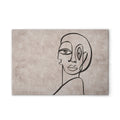 Made In Germany - Home Decor Canvas Picture Minimalist Oneliner - Wall Painting Mural In Grey And Beige - Stretcher Frame Art