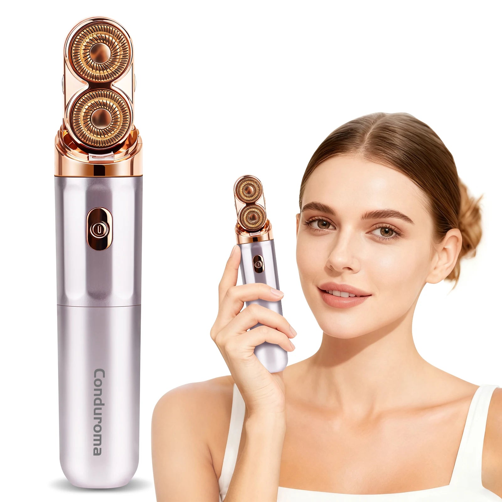 Conduroma New Design Facial Hair Remover for Women | Dual-Head Face Shaver Electric Hair Removal Device for FaceLip Chin