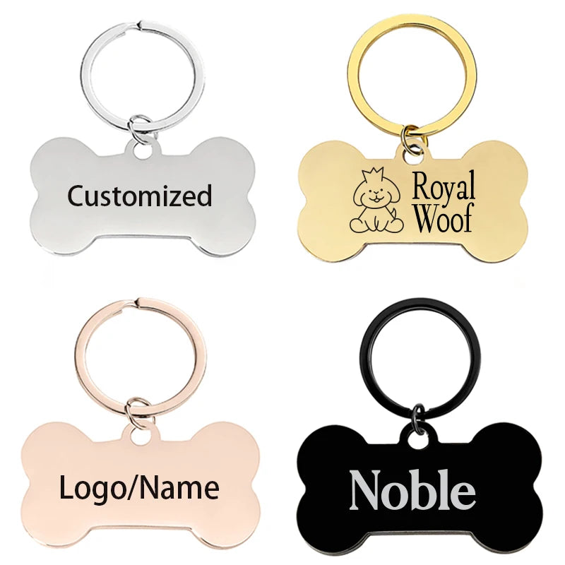 Factory Carved Dog Tag Stainless Steel Paw Print Pet Pendant with Laser Logo Blank Material Engraved Keychain From Factory