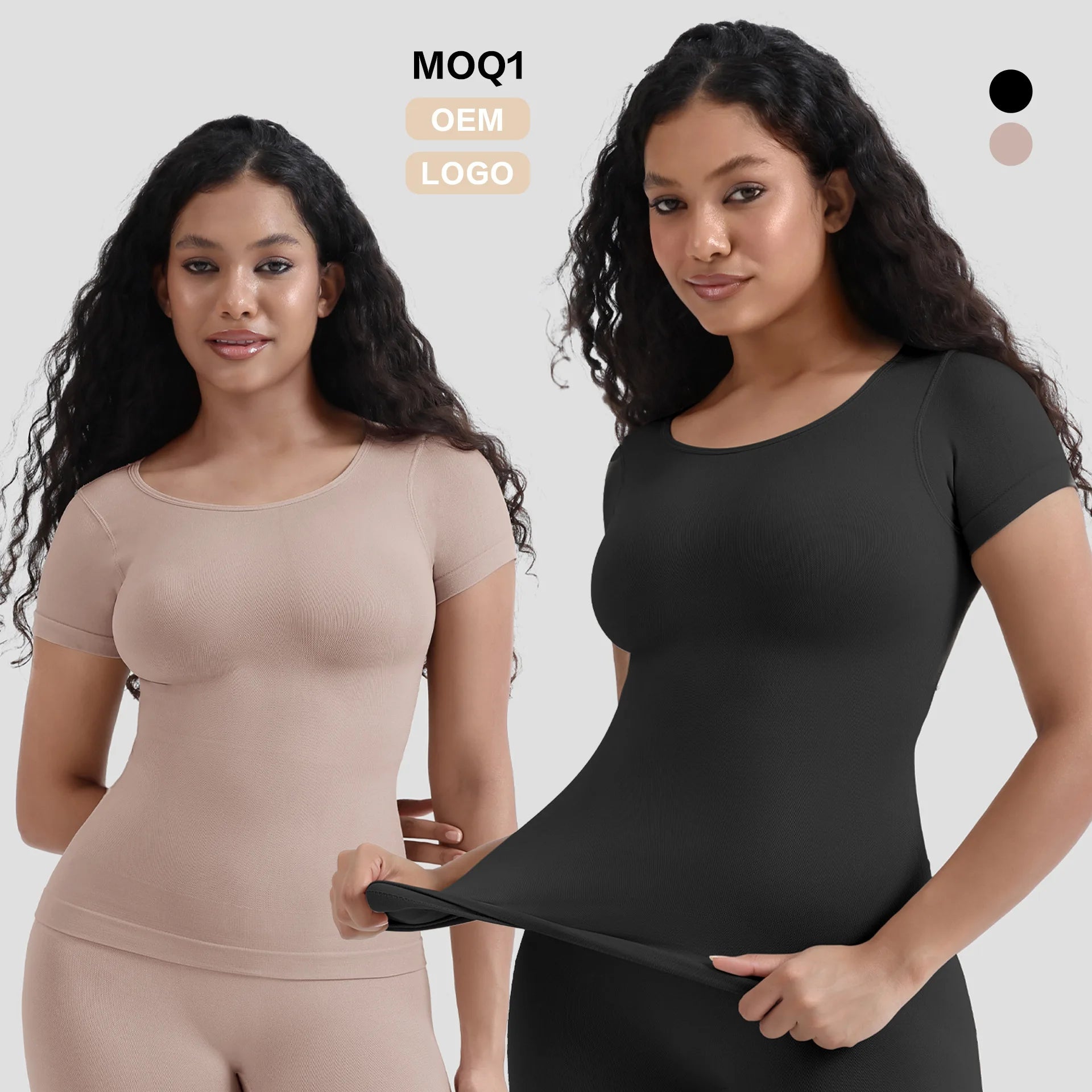 Seamless Body Shaping Garment Tummy Tuck High Elastic Short Sleeve Body Shaping Garment Body Shapewear Women