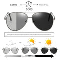 2025 Custom Logo  Vintage Anti Glare Driving Polarized Sun Glasses UV400 Metal Pilot Photochromic Sunglasses Men