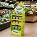 Multi-tier Cardboard Corrugated Floor Standing Display Custom Printed for Vegetable Food Supermarket Promotion Display Stand