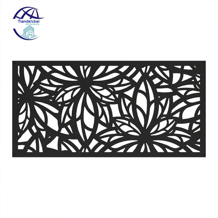 Powder Coated Laser Cut Fencing Panel for on Plain Panels Metal Garden Fence Finial Aluminum Perforated Privacy Fencing