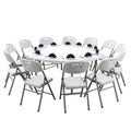Modern 5ft Round HDPE Folding Table Dia 152cm Outdoor Furniture for Weddings Parties Parks