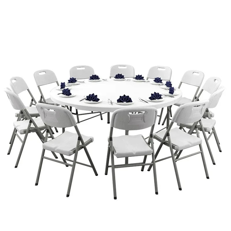 Modern 5ft Round HDPE Folding Table Dia 152cm Outdoor Furniture for Weddings Parties Parks