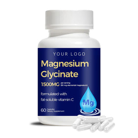 Magnesium Glycinate Supplement 1500mg Capsules Supports Muscle Recovery Energy Balance Sleep Quality Nutrition OEM Factory