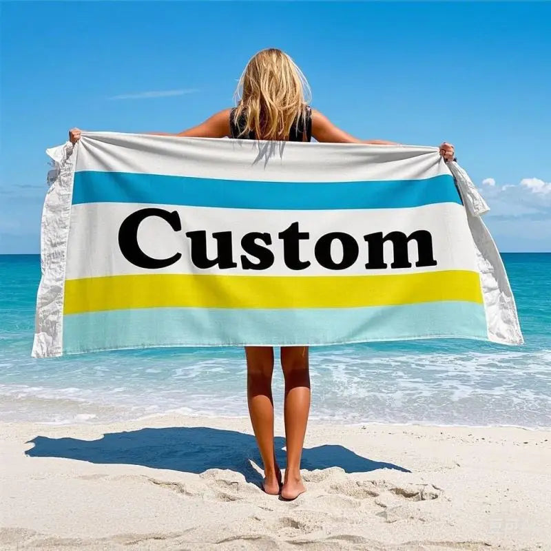 High Quality Print Beach Towels With Logo Custom Beach Towel Print Custom Microfiber Beach Towel