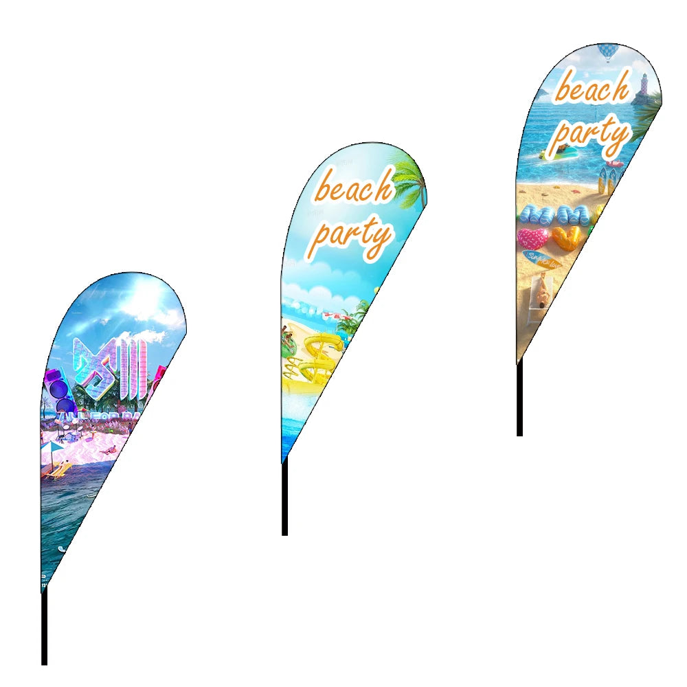 Beach Flag Banner to Outdoor Activities Tear Drop Flag and Custom Printing Polyester Outdoor Beach Feather Flag Banner