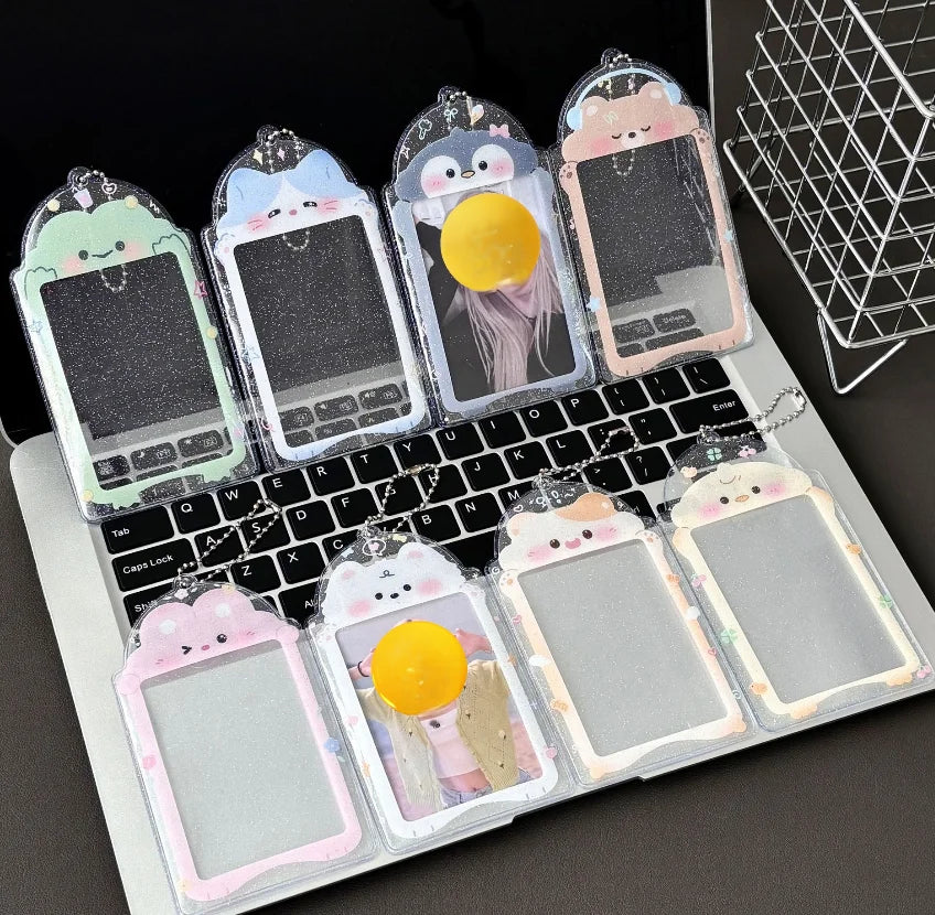 Personalized HOT Teddy Bear penguin cat Dog Y2K Korea Kpop Photo Book Card Holder Mini Photo Album Keychain Photo Cards Kpop
