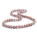 Certified 8Mm Small Blemish Perfect Round Shape Purple  Natural Freshwater Pearl Necklace for Women  Anniversary Gifts