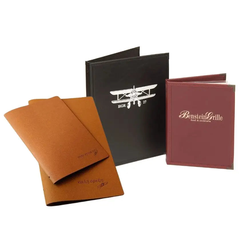 Personalized Restaurant Menu Folder Binder Custom Genuine Leather Menu Covers MegaBDM