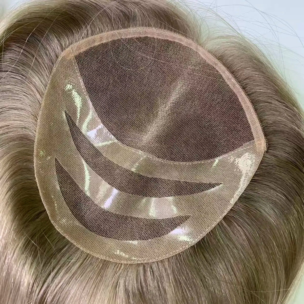 Ready to Ship 6*6 Silk Base Topper With PU Human Hair Russian Virgin Human Hair Cuticle Aligned Mono PU Hair Topper Piece MegaBDM