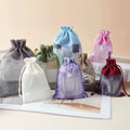 MU Window Cotton Sack Bag Drawstring Closure Storage Bag Collecting Cultural Items Jewelry Accessories Organza Bag