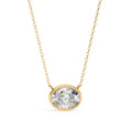 Classic Jewelry Lab Grown Oval Cut 1CT D Color VVS Diamond 14K Gold Plated IGI Certified Trendy Chain Necklace Pendant for Women