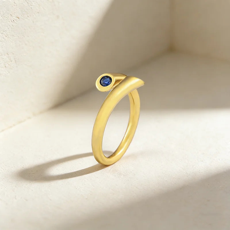 QIKU Trendy Gold Plated Simple 4 Colors Rhinestone Rings Personality Wedding Engagement Adjustable Finger Jewelry Couple Factory
