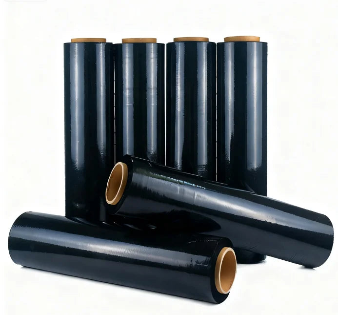 Stretch Foil Black LLDPE Pallet Wrapping Protective Film Moisture Proof Soft Rolls for Packaging