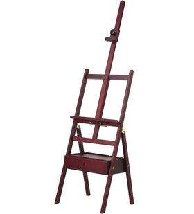 MEEDEN Walnut Studio H-Frame Easel with Art Supply Storage Drawer Adjustable (60~75) Wood Easel Stand