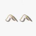 LOZRUNVE Simple Jewelry Silver 925 Elegant 18k Gold Plated Freshwater Pearl Wave Stud Earring