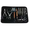 Silicone Steel Hair Extension Beading Tool Kit Micro Link Bead Closer Remover Pliers Hair Pulling Hook with Micro Ring Loop