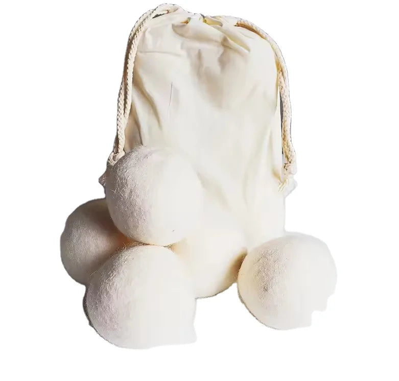 Premium Eco-friendly White Wool Dryer Balls Natural 100% Pure Wool Fabric Softener Reusable Organic Hypoallergenic Washing Ball