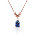 Azuris 925 Sterling Silver Fine Pendant Necklace Bezel Setting Water Drop Zircon Rhodium Plated Trendy Link Chain Wedding Party
