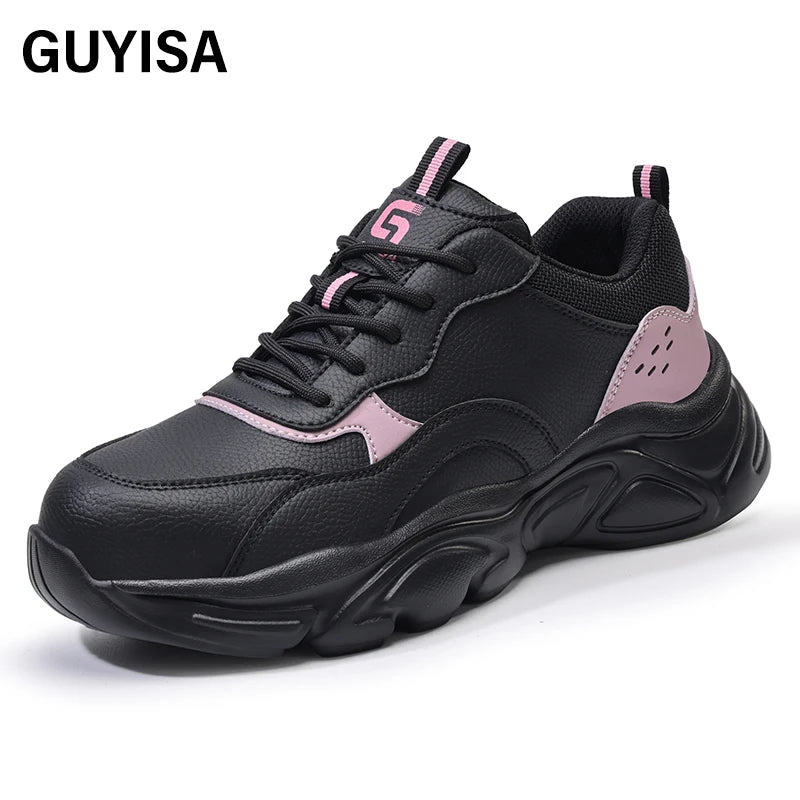 GUYISA PINK Color Sports Collection Safety Shoes for Women Anti-puncture Safety Shoes MegaBDM