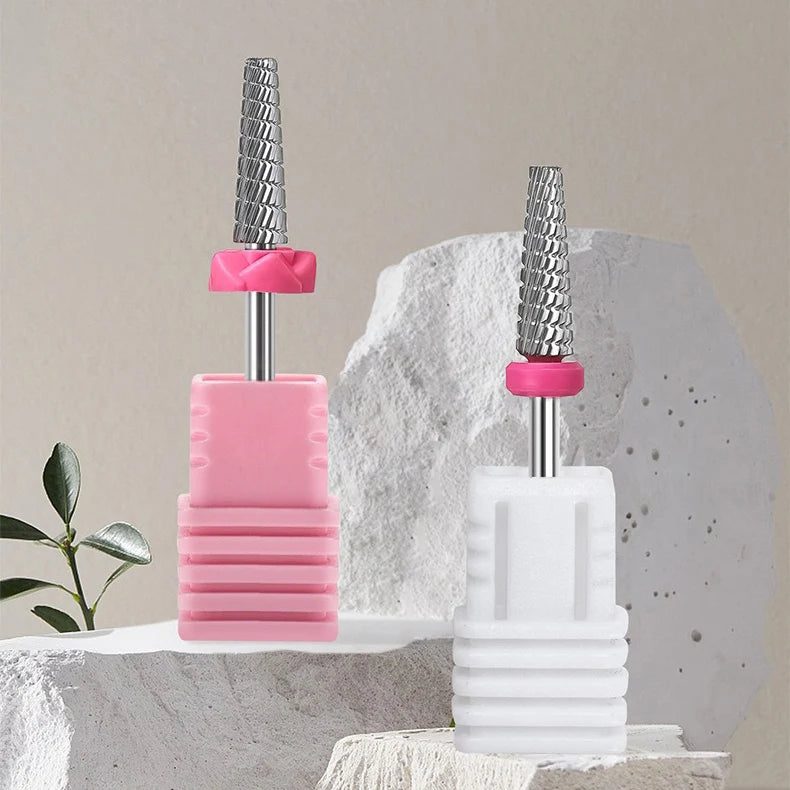 Quick Nail Polish Remover No Vibration Your Hands Pink Label Helical Teeth 5-in-1 Universal Tungsten Carbide Nail Drill Bits