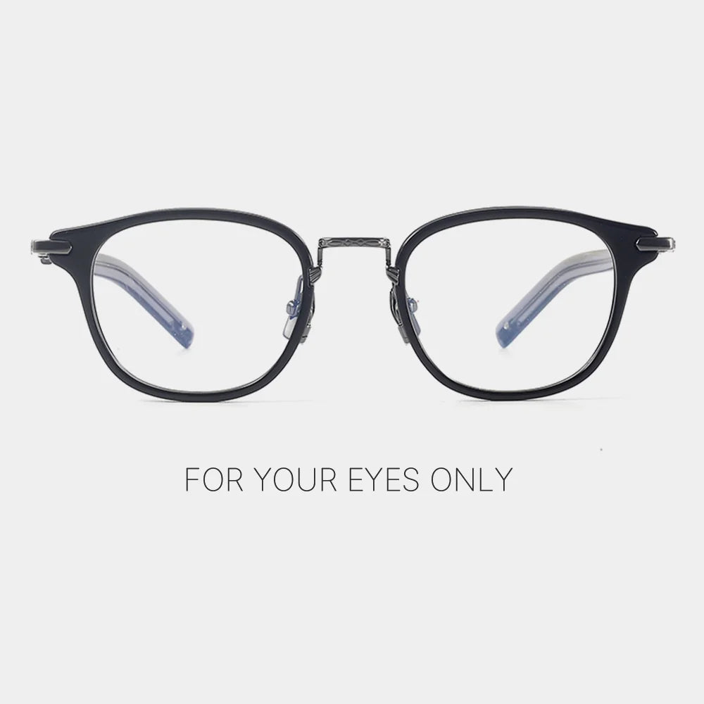 TFB Wholesale Luxury Retro Acetate Titanium Rectengle Unisex Fashion Stylish Durable Pure Titanium Optical Eyeglasses MegaBDM