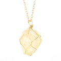 Handmade Premium Quality Raw Crystal Reiki Style Pendant Necklace for Spiritual Healing Meditation Wire Wrapped Energy Stone