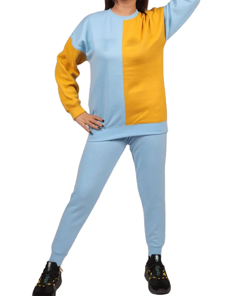 Custom Logo Plain Pullover Jogger Set Women Two Piece Women Sets Tracksuit Sweatsuit Plus Size 2 Piece Women's Sets