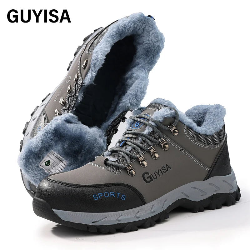 GUYISA Men's Summer and Autumn Safety Shoes Microfiber Upper Anti-Smash and Stab Steel Toe Hot for Winter