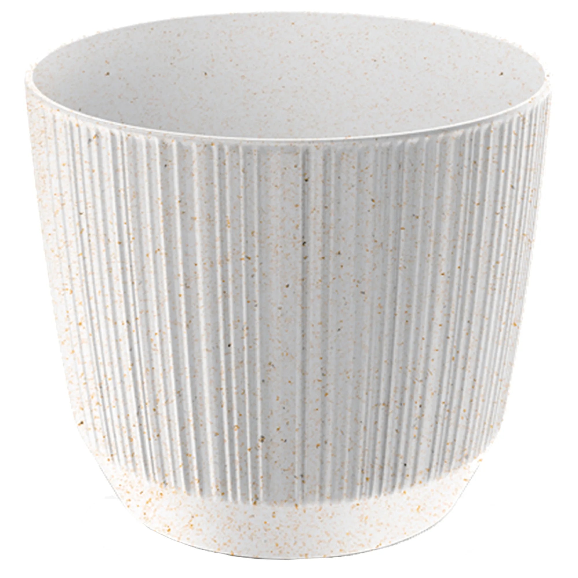 Off-white flower pot without reservoir RYFO ECO collection 19.5 x 19.5 x 17 cm 4L capacity.