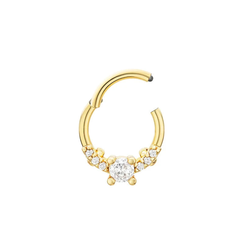 Fashion Ladies Ear Cartilage Piercing Rhodium & Gold Plated Hoop Earrings for Wedding Party & Gift