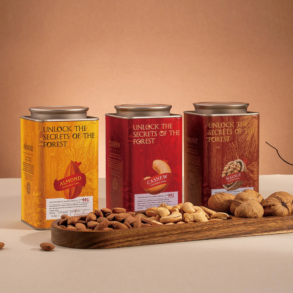 Tianhui Food Grade Nut Storage Container 300-500g Airtight Canister Custom Branding