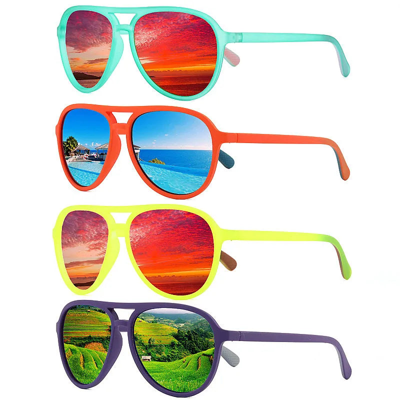 Logo Custom 2026 Fashion Men Women Big Frame Sports Driving Sun Glasses UV400 Mirror Shades Pilot Polarized Sunglasses