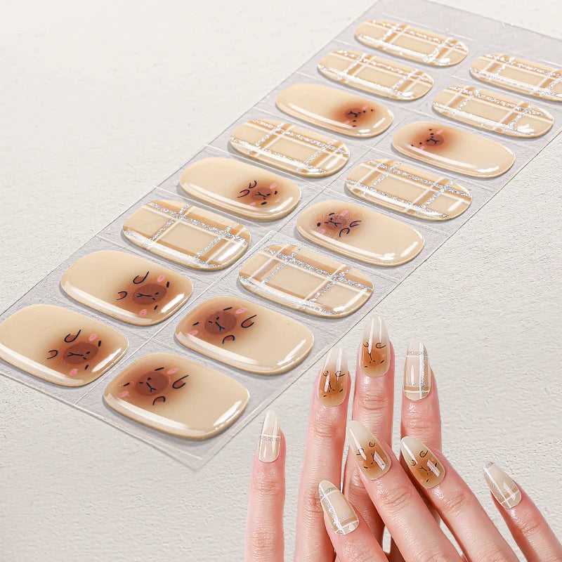 Factory Wholesale New Four-color Environmentally Friendly Non-toxic Exquisite Semi-cured Gel Nail Stickers