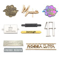 Zinc Alloy Custom Handbag Metal Name Logo Tag for Bag Letter Metal Label Plate for Handbag Purse
