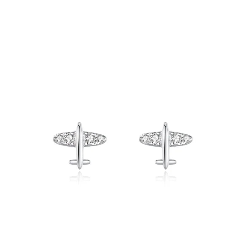 Wholesale Women's Earrings Silver 925 Zircon Trendy Simple Fine Jewelry Stud Earrings