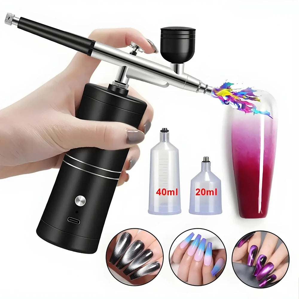 New Professional Dual Action Airbrush Spray Gun Cake Paint Makeup Mini Airbrush Paint Kit for Nails Barbers with Compressor MegaBDM