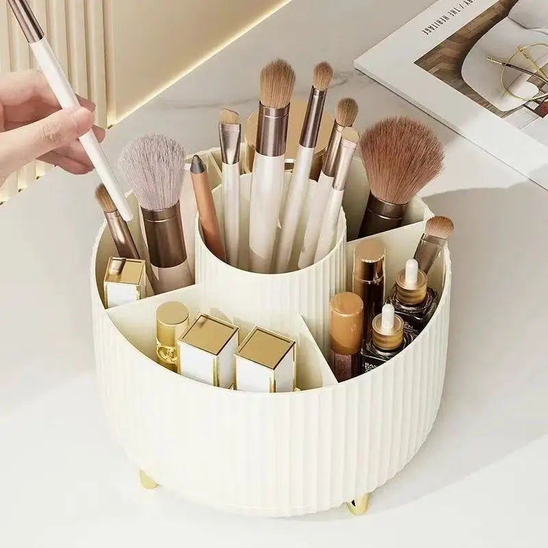 Dual-Purpose Art Supply Pencil Home Use 360 Rotating Plastic Desk Pen Organizer with 5 Slots