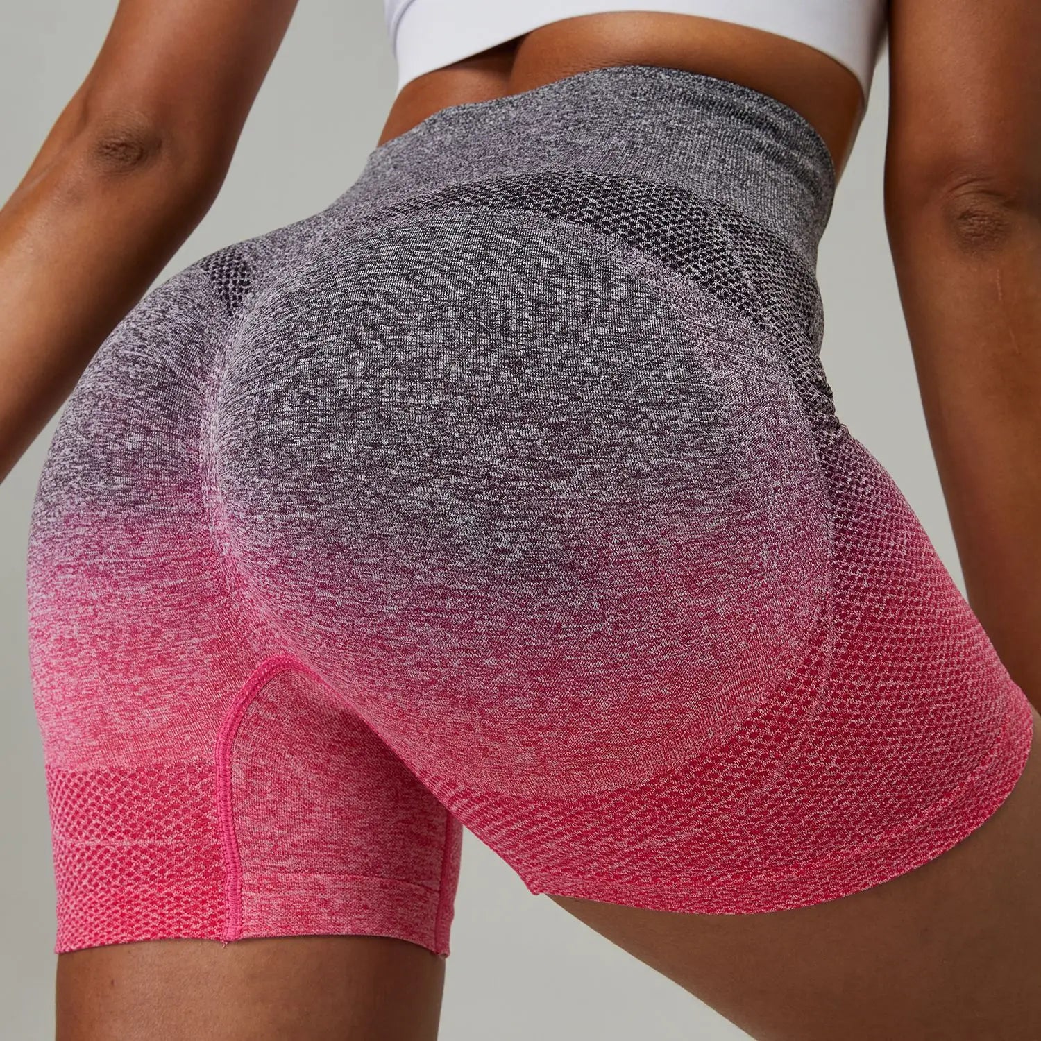 GC Dye Sports Shorts Women Gradient Color High Waist Fitness Yoga Pants Quick Dry Peach Tight Hip Yoga Pants YG277